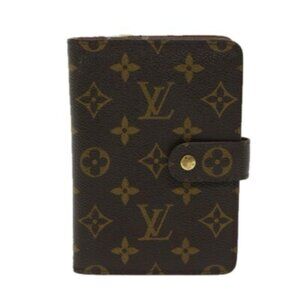 Louis Vuitton Authentic Folded Monogram Folded Wallet M61207 Porte Papier Zip